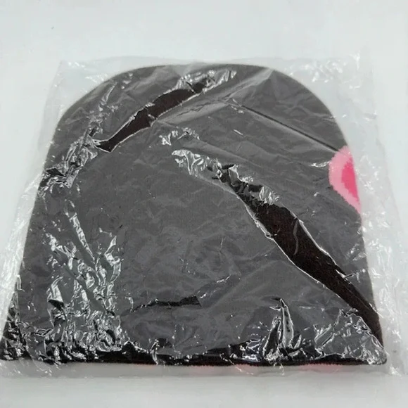 Rich Mob No Cuff Double Layer Knit Skully Beanie Hat Black Acrylic - Picture 4 of 5